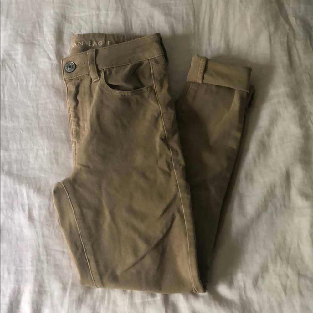 Khaki skinny jeans